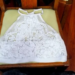 Torrid white lace halter bralette